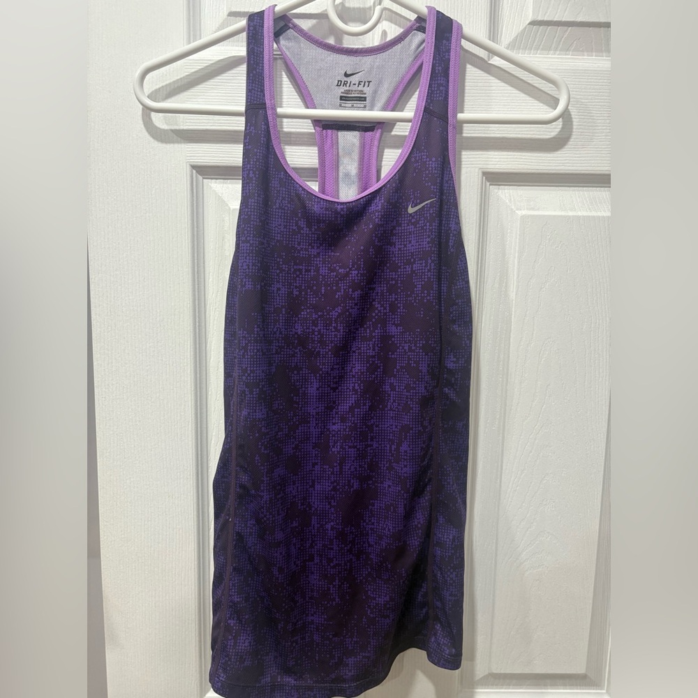 Nike Women's Digital Print Purple Tank Top